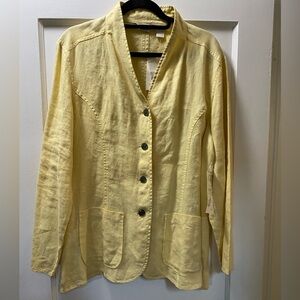 Linen yellow jacket jjill